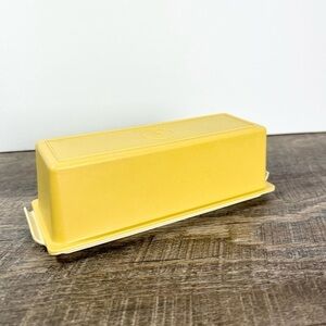 Vintage Tupperware butter dish single stick container harvest gold